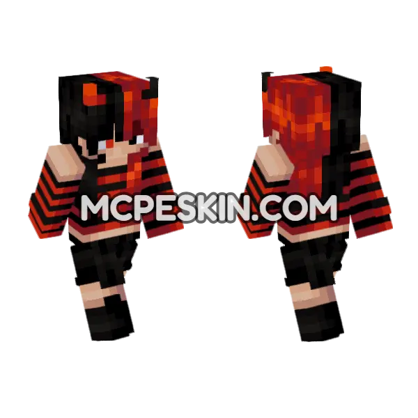 Max Red And Black Minecraft Bedrock skin, front and back