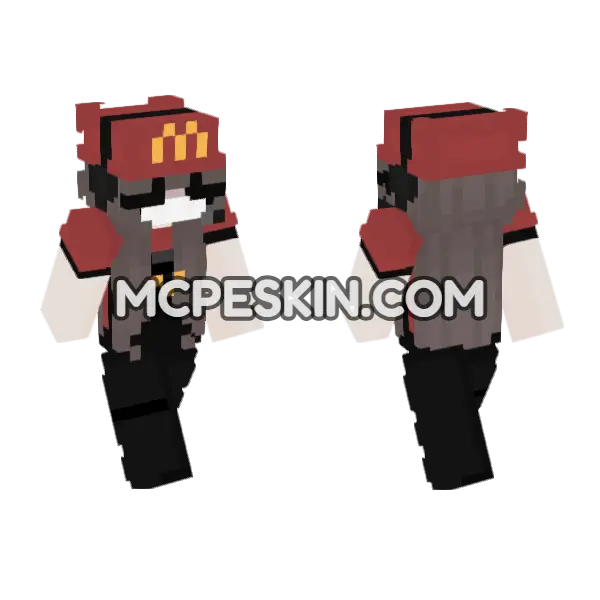 McDonalds Crew Member Minecraft Bedrock skin, front and back