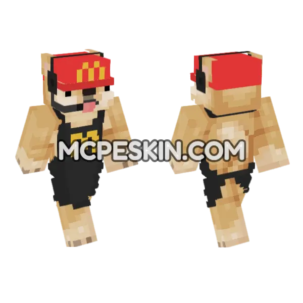 McDonalds Dog Skin Minecraft Bedrock skin, front and back
