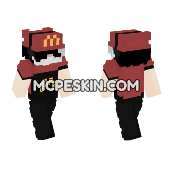 McDonalds Uniform Minecraft Bedrock skin, front and back