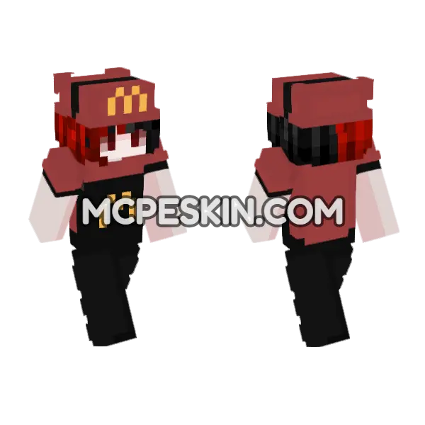 McDonalds Uniform Minecraft Bedrock skin, front and back