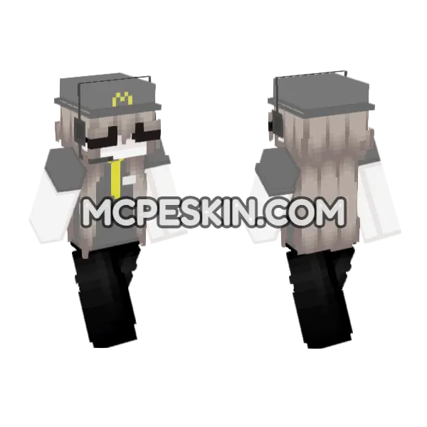 McDonalds Worker Blonde Minecraft Bedrock skin, front and back