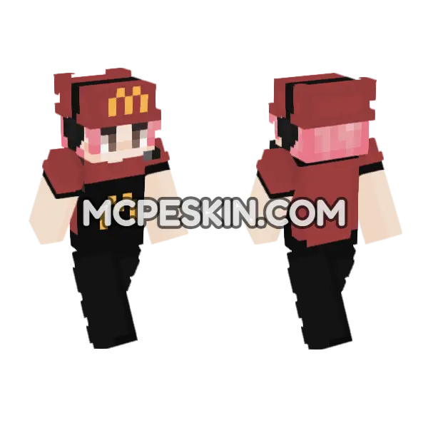 McDonalds Worker Skin Minecraft Bedrock skin, front and back