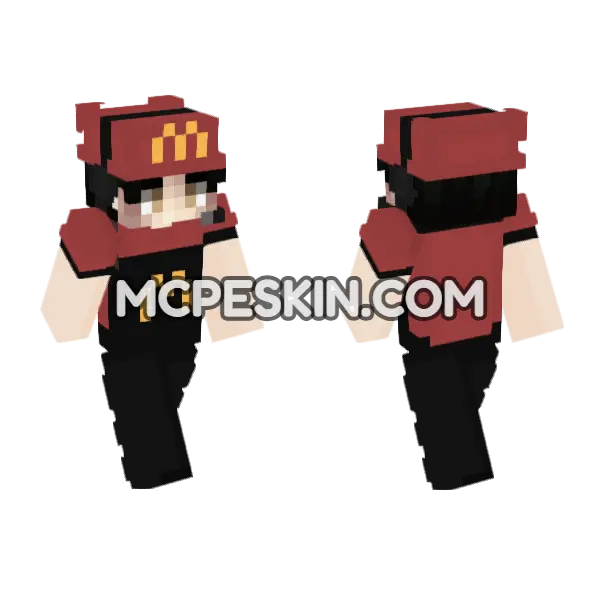 McDonalds Worker Skin Minecraft Bedrock skin, front and back