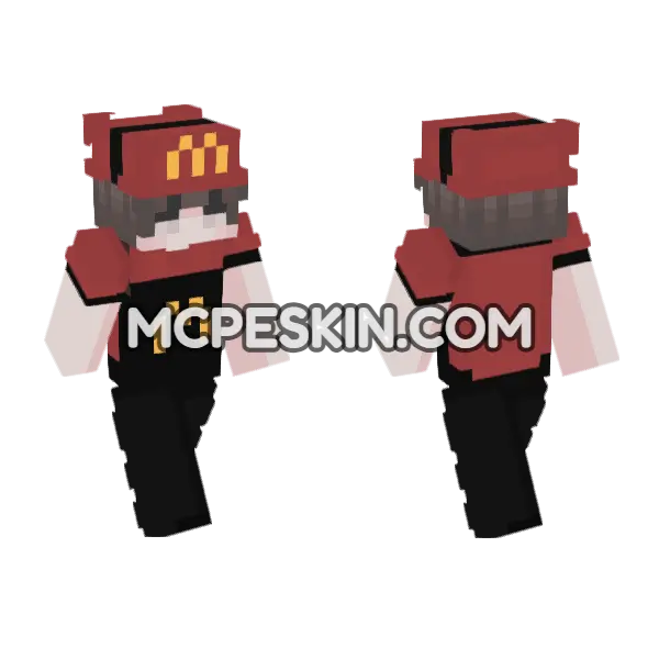 McDonalds Worker Skin Minecraft Bedrock skin, front and back
