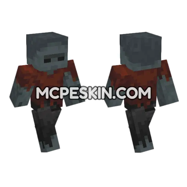 Mce Bouldering Zombie Minecraft Bedrock skin, front and back