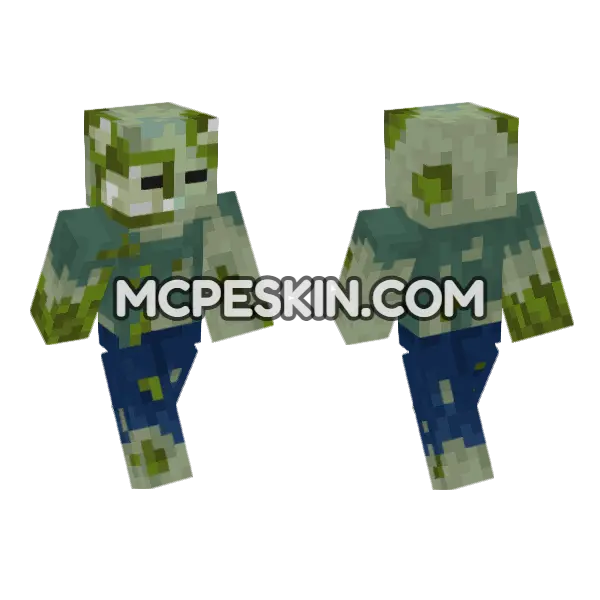 Mce Lobber Zombie Minecraft Bedrock skin, front and back
