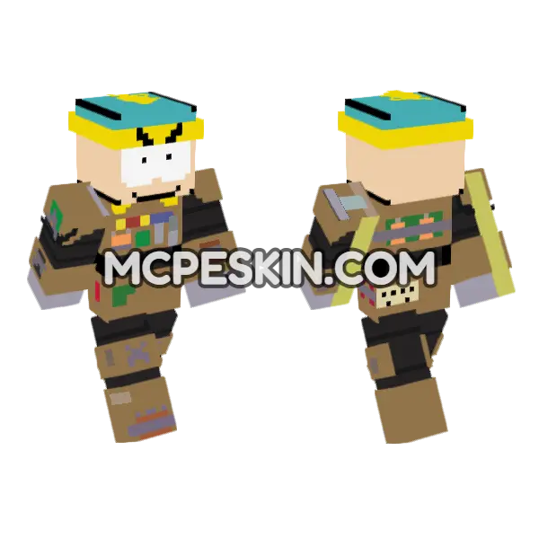 Mech Cartman Minecraft Bedrock skin, front and back