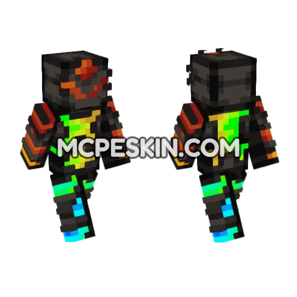 Mech Suit Minecraft Bedrock skin, front and back