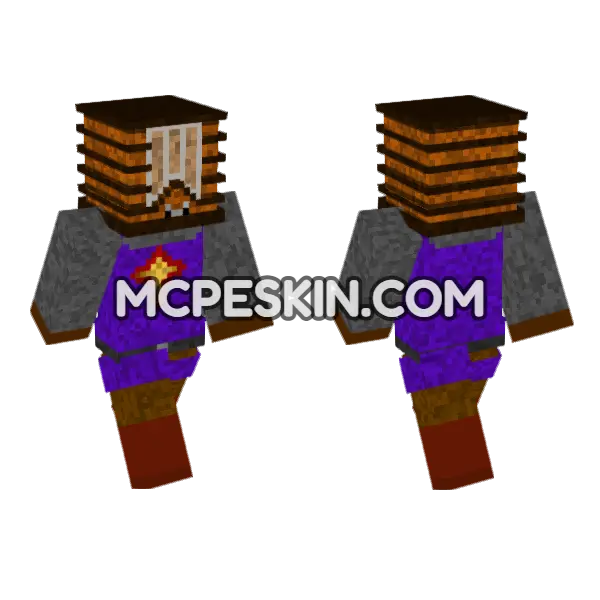 Medieval Guard with Radio Head, front and back