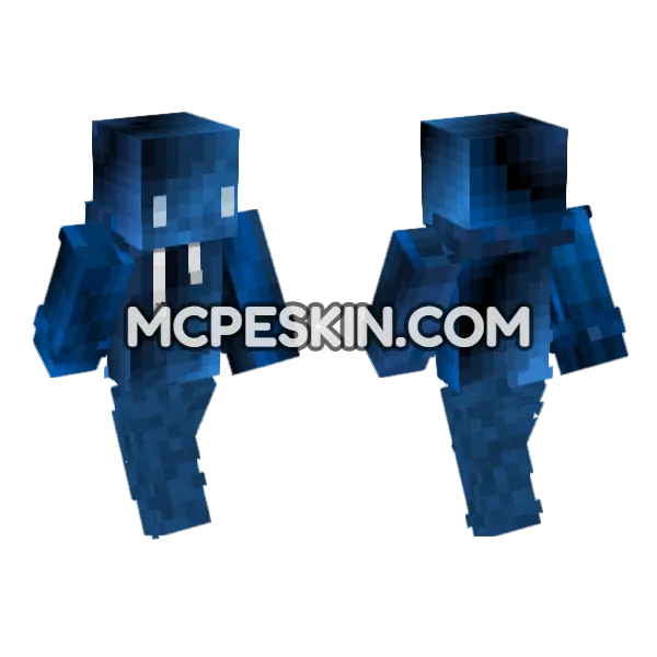 Meep Blue Outfit Minecraft Bedrock skin, front and back