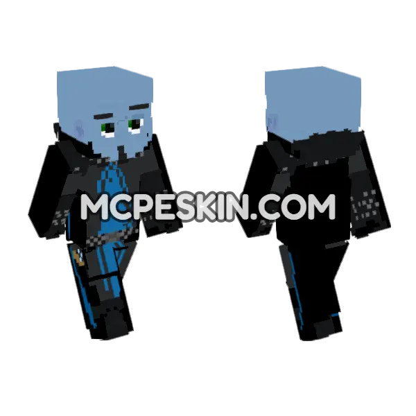 Megamind Blue Suit Minecraft Bedrock skin, front and back