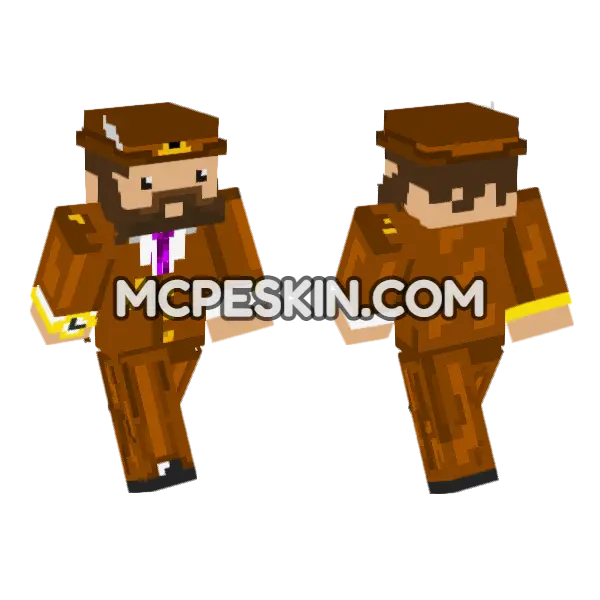 Meriff Fatman Cowboy Minecraft Bedrock skin, front and back