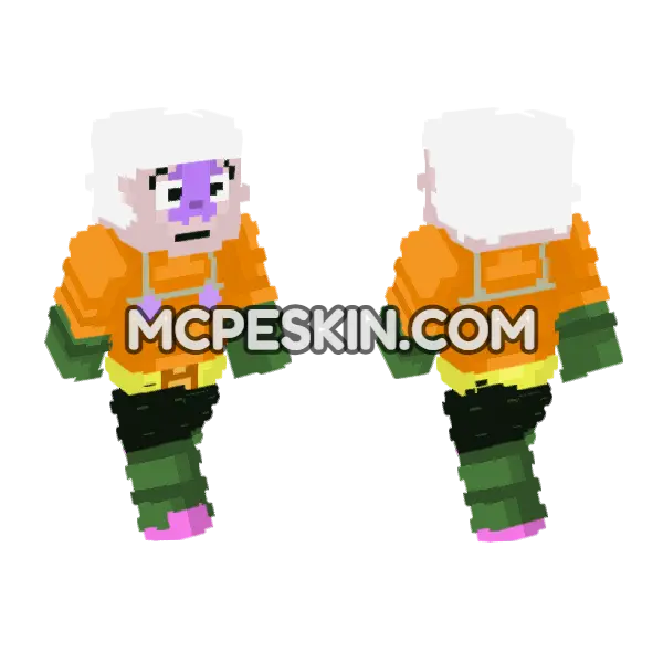 Mermaid Man Spongebob Minecraft Bedrock skin, front and back