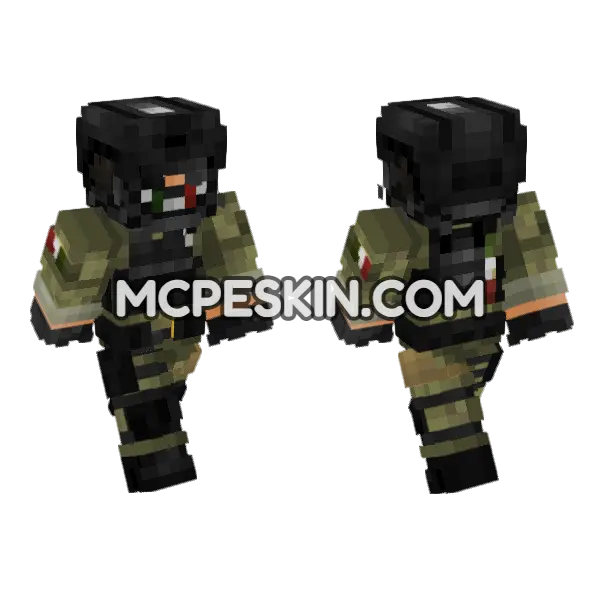 Mexican Army Soldier Minecraft Bedrock skin, front and back