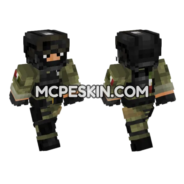 Mexican Army Soldier Minecraft Bedrock skin, front and back