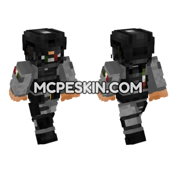 Mexican National Guard Soldier Minecraft Bedrock skin, front and back