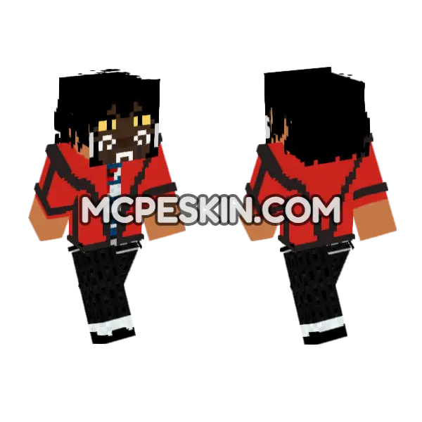 Michael Jackson Thriller Outfit Minecraft Bedrock skin, front and back