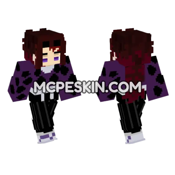 Michikatsu Tsugikuni Hashira Lunar Minecraft Bedrock skin, front and back