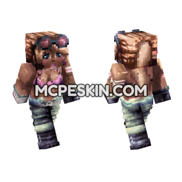 Michiru Starboy Minecraft Bedrock skin, front and back