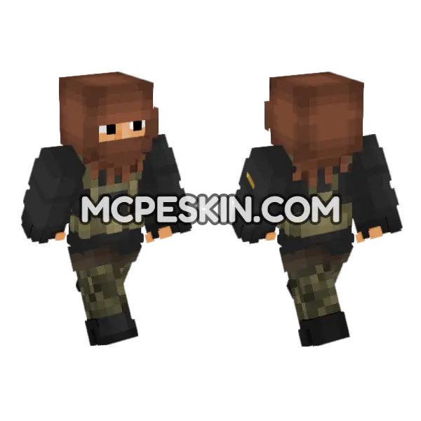 Middle Eastern Insurgency Soldier Minecraft Bedrock skin, front and back