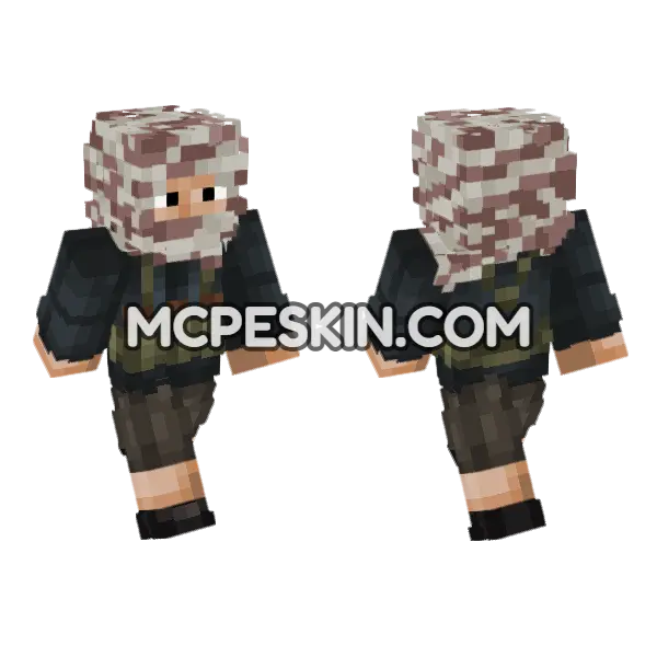 Middle Eastern Insurgency Soldier Minecraft Bedrock skin, front and back