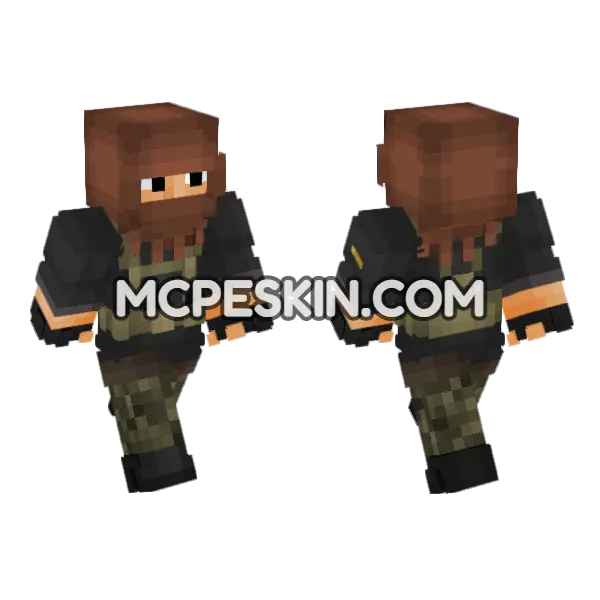 Middle Eastern Insurgency Soldier Minecraft Bedrock skin, front and back