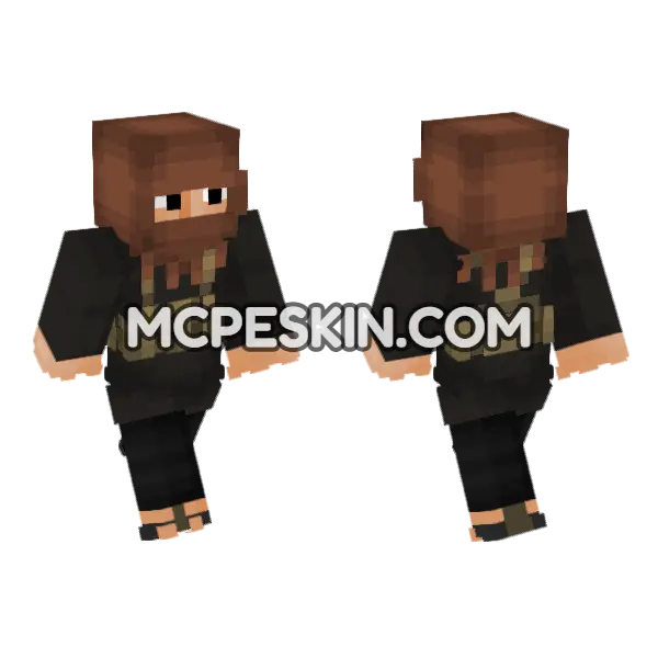 Middle Eastern Insurgency Soldier Minecraft Bedrock skin, front and back