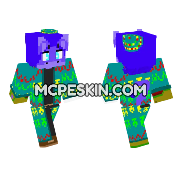 Midnight True Limbless Minecraft Bedrock skin, front and back