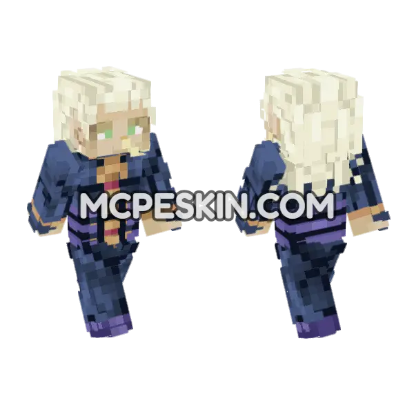 Mikitaka Hazekura Minecraft Bedrock skin, front and back