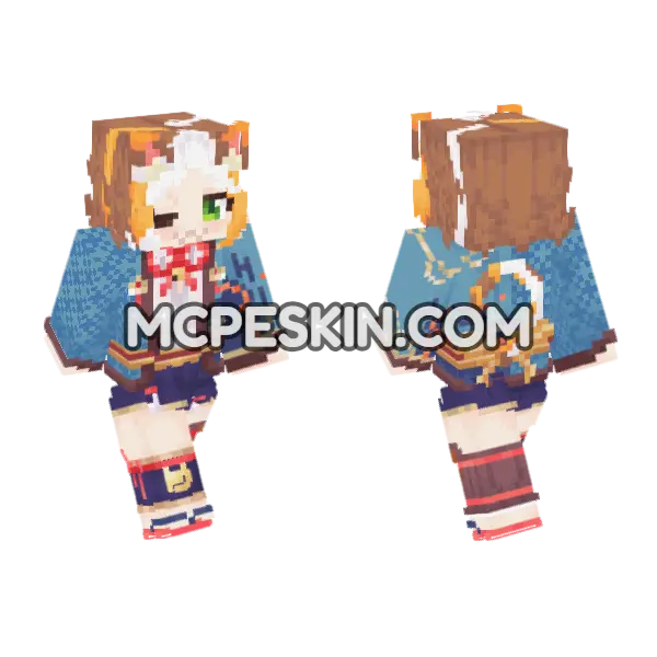 Mikke the Ronin Cat Guardian, front and back