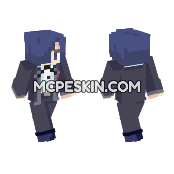 Minato Arisato Minecraft Bedrock skin, front and back