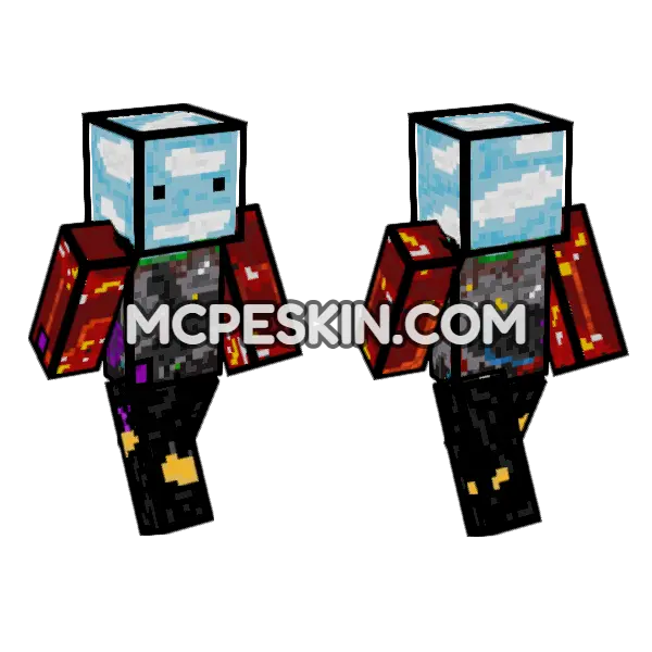 Minecraft World With Black Overlay Minecraft Bedrock skin, front and back