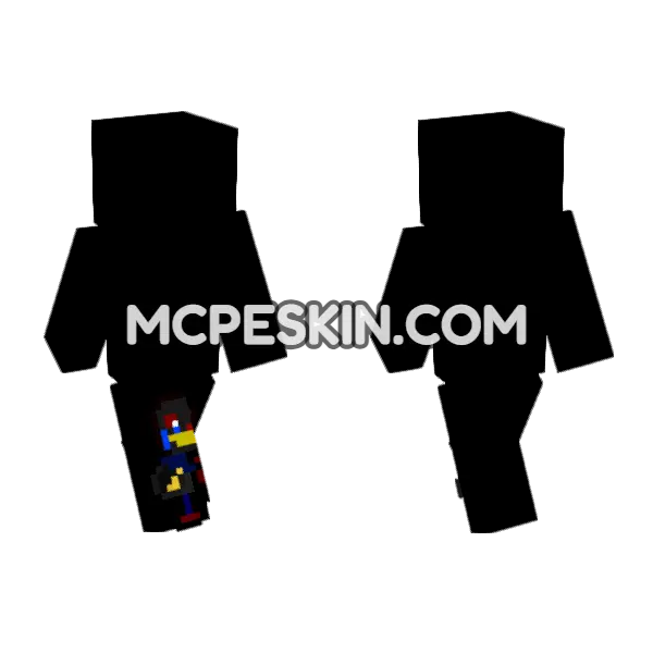 Mini Error Sans Minecraft Bedrock skin, front and back