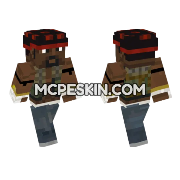Modern Pirate Minecraft Bedrock skin, front and back