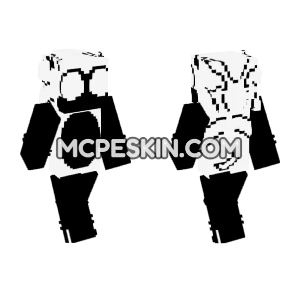 Mono Bw V2 Minecraft Bedrock skin, front and back