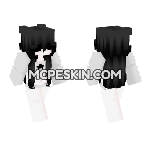 Monochrome Anime Girl, front and back