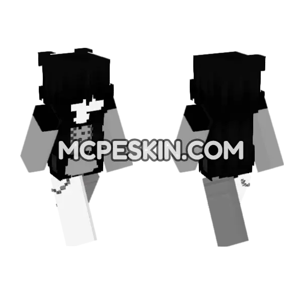 Monochrome Gentleman Minecraft Bedrock skin, front and back
