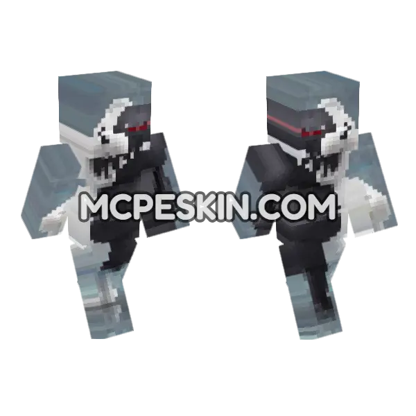 Monokuma Laughing Skin Minecraft Bedrock skin, front and back