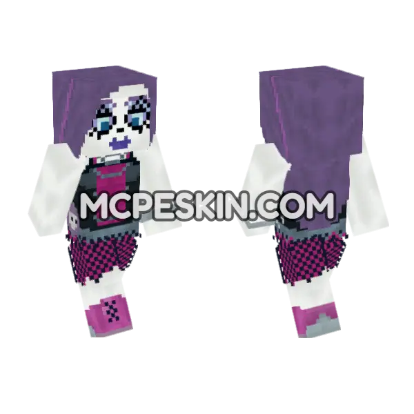 Monster High Spectra Vondergeist Minecraft Bedrock skin, front and back