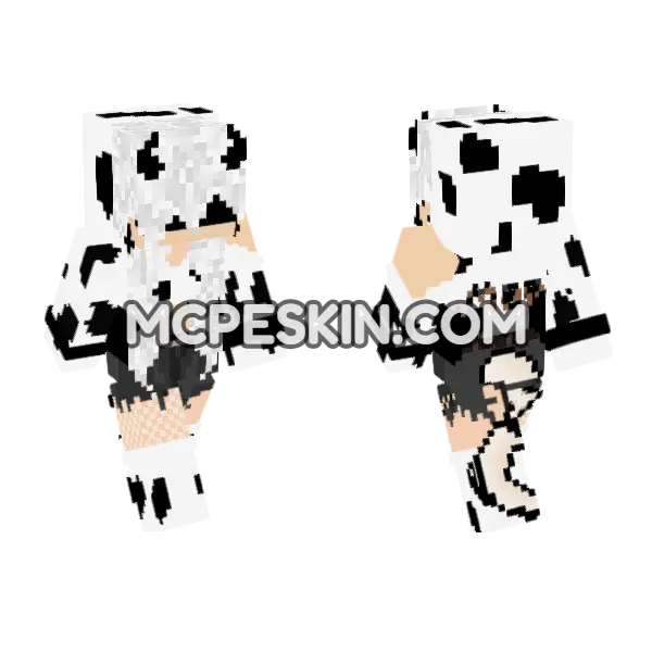 Moo Cow Skin Minecraft Bedrock skin, front and back