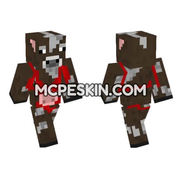 Moo Moo Man Minecraft Bedrock skin, front and back