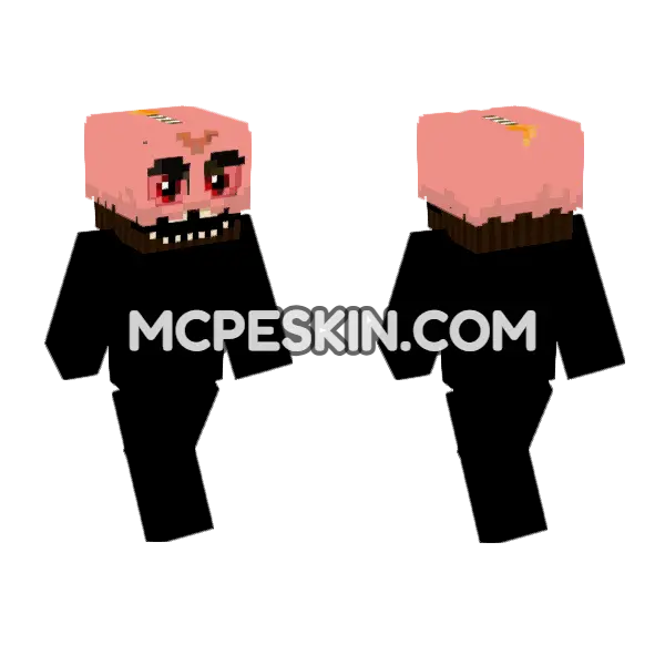 Mr. Cupcake FNAF Minecraft Bedrock skin, front and back