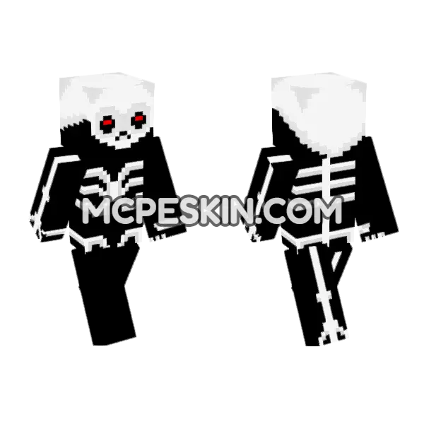 Mr Skull 5324751 Minecraft Bedrock skin, front and back