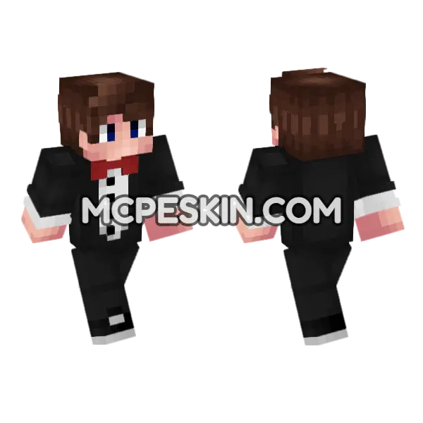 Mrdomi Tuxedo Skin Minecraft Bedrock skin, front and back