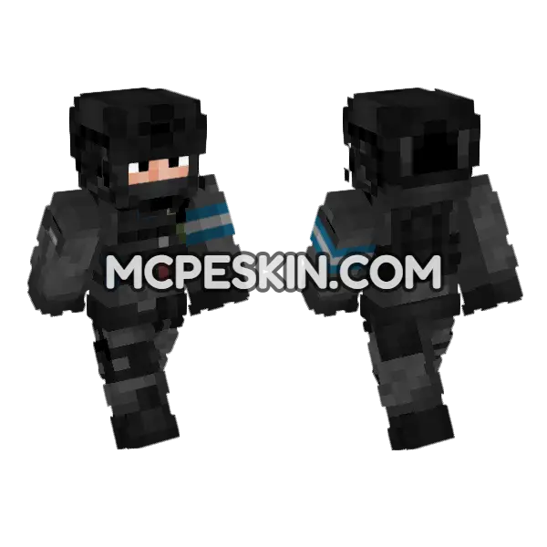 Mtf Rapid Response Team Minecraft Bedrock skin, front and back