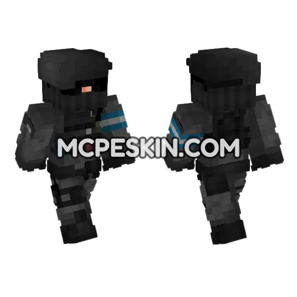 MTF Rapid Response Team Minecraft Bedrock skin, front and back