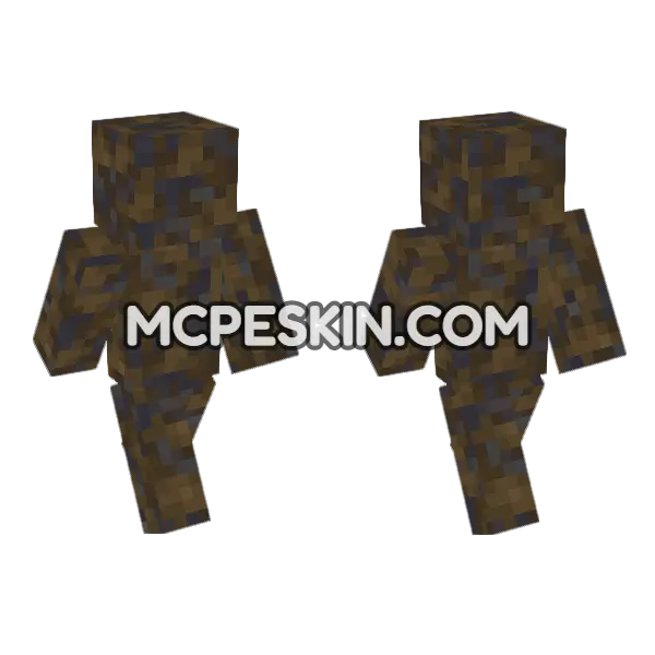 Muddy Mangrove Roots Top Minecraft Bedrock skin, front and back