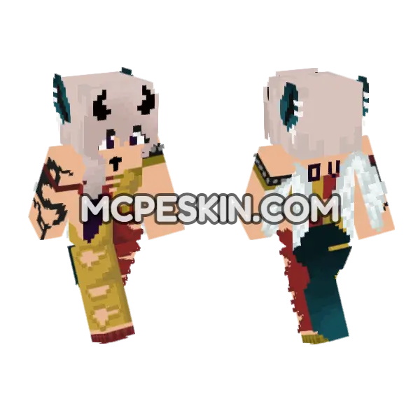 Multicolored Angel Minecraft Bedrock skin, front and back