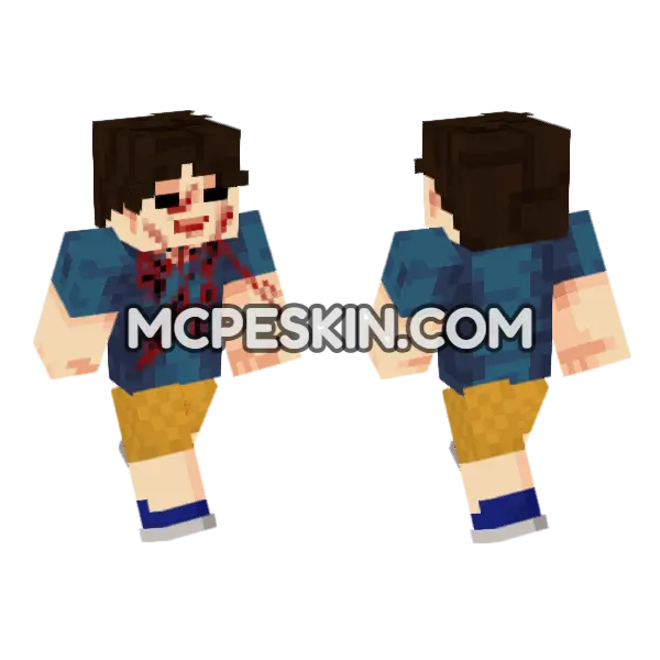 Murdered By Minecraft Jack Minecraft Bedrock skin, front and back